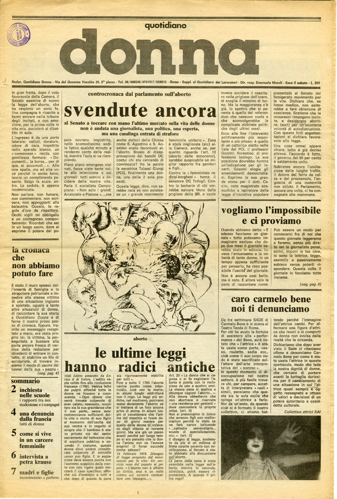 Quotidiano donna 1978, n. 1